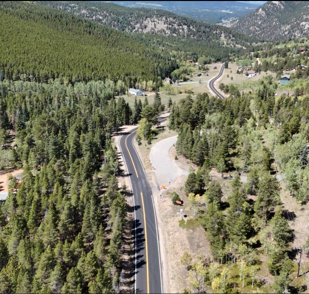CO 46 Resurfacing in Gilpin & Jefferson Counties - Drone view new paving CO 46.jpg detail image