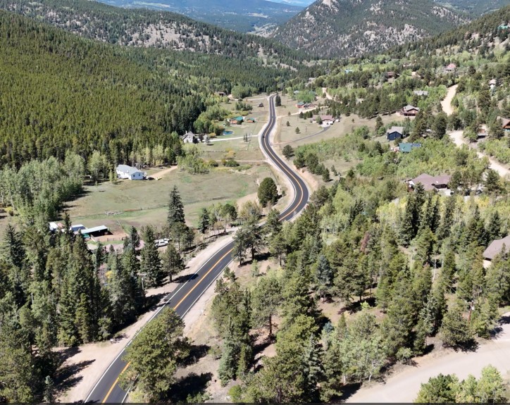 CO 46 Resurfacing in Gilpin & Jefferson Counties - Closeup drone view-newly paved CO 46.jpg detail image