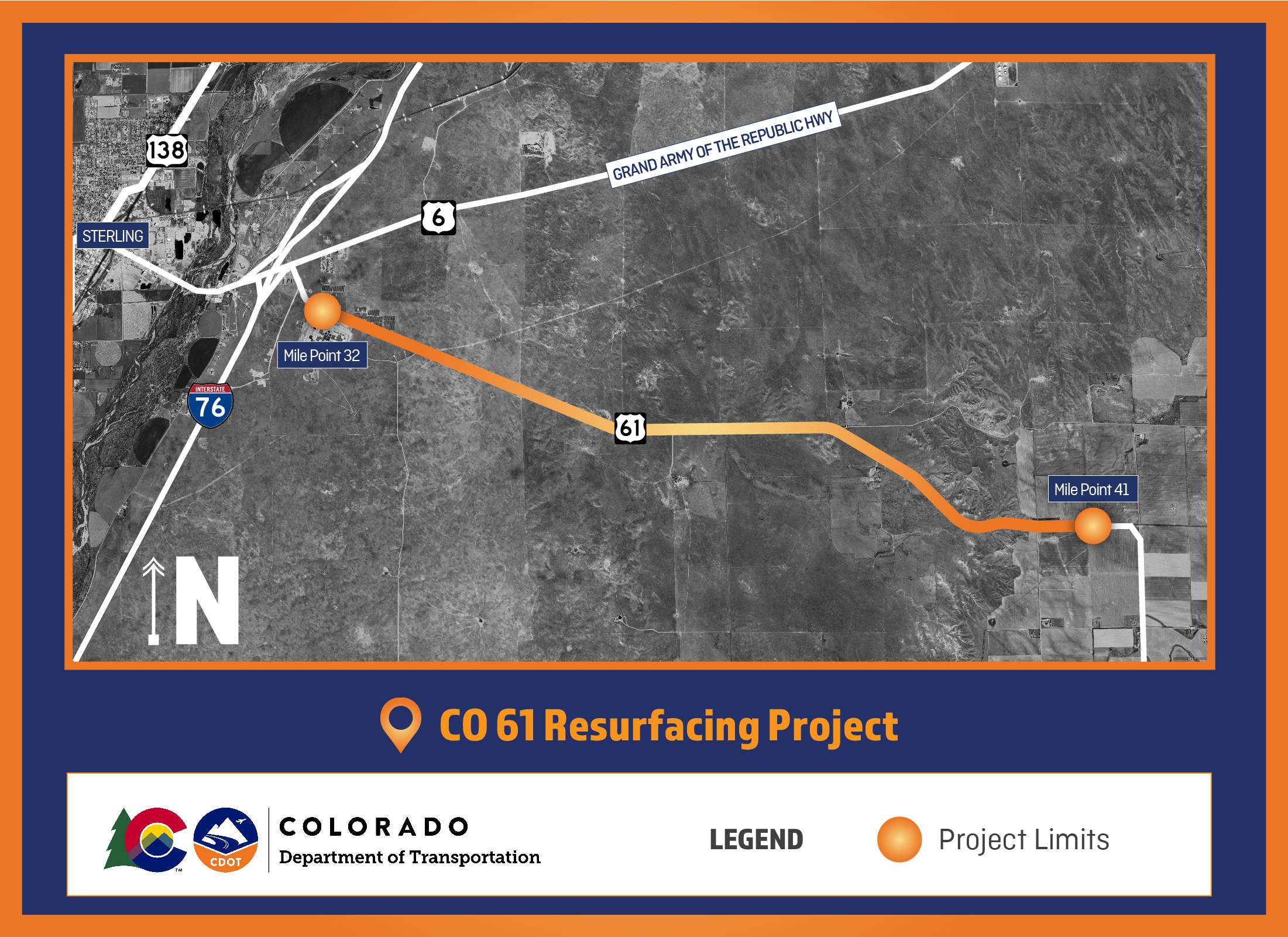 CO 61 Resurfacing project map