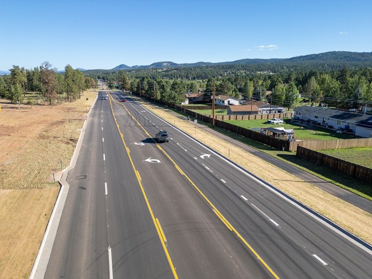 Colorado Highway 67 north of Woodland Park where lanes were added to accommodate high volumes of traffic. 