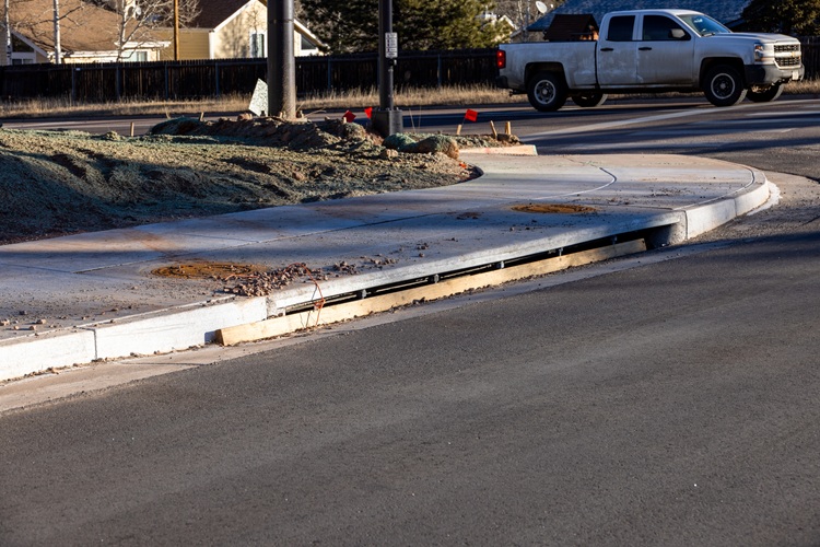 CO 67 Widening in Woodland Park New Inlets Curb and Gutter.jpg detail image
