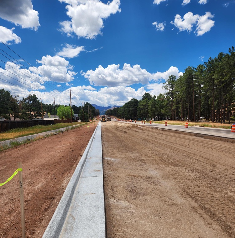CO 67 Widening in Woodland Park curb and gutter road preparation.jpg detail image
