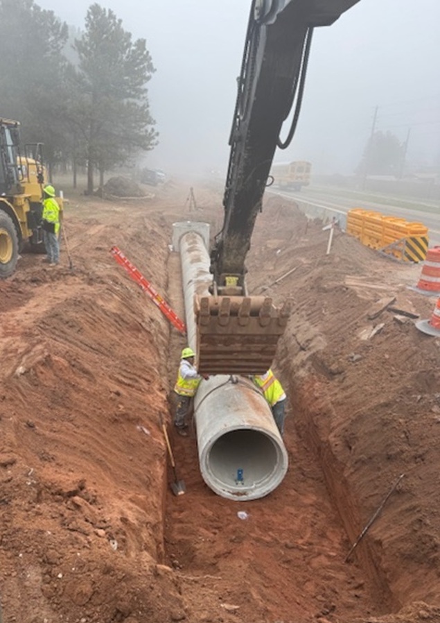 CO 67 Widening in Woodland Park Drainage Pipe Installation Photo 1.jpg detail image