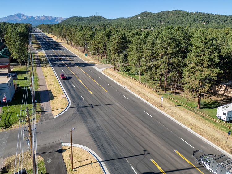 CO 67 Widening in Woodland Park - Resized CO 67 Mainline view from overhead.jpg detail image