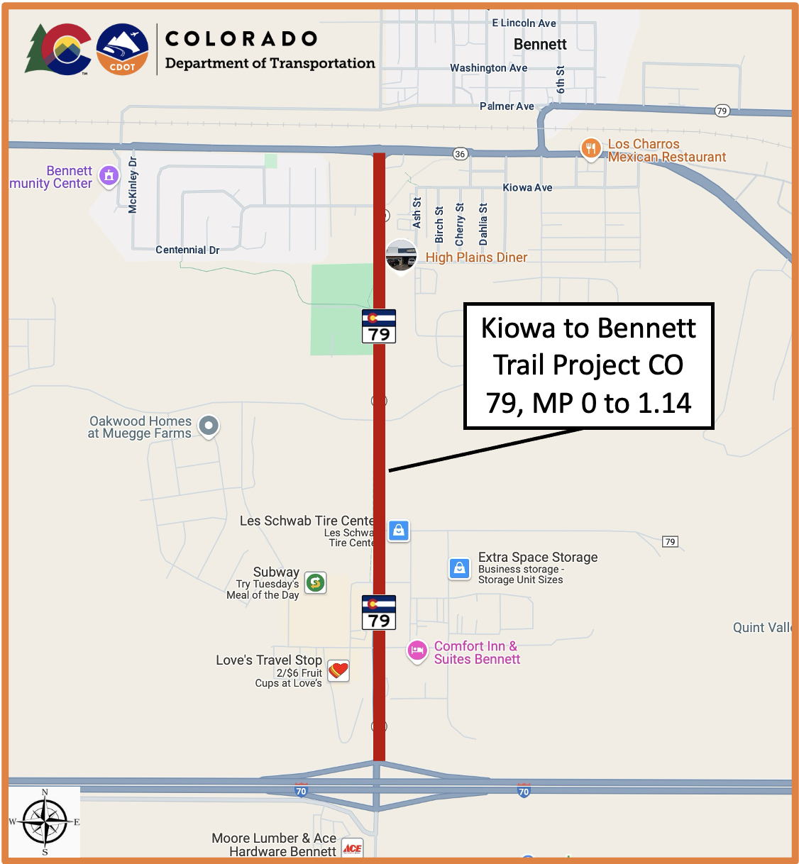 CO 79 Kiowa Bennett Trail Project Location Map.png detail image