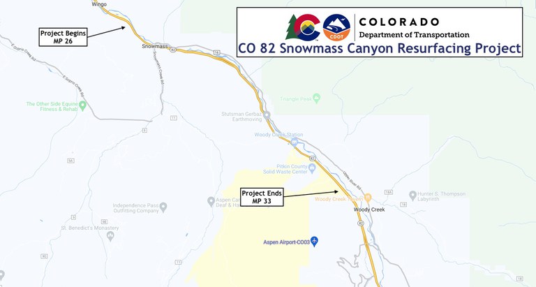 CO 82 Snowmass Canyon Project location map