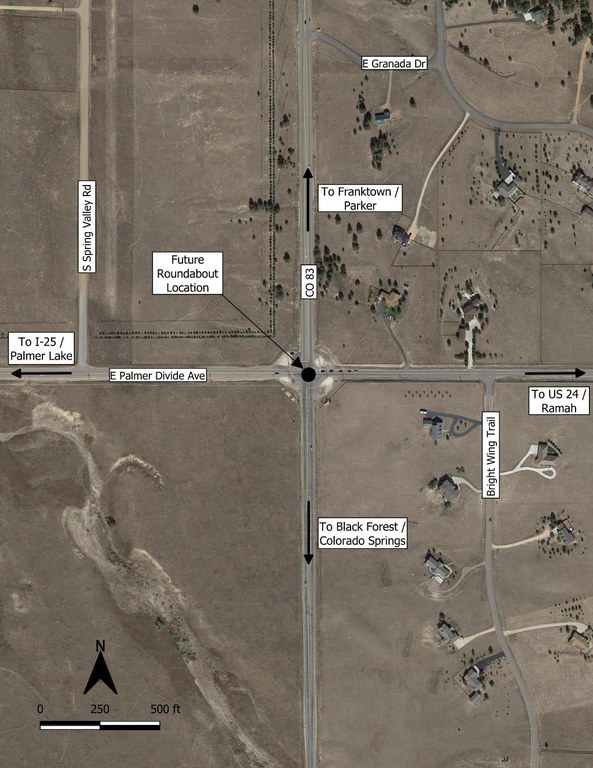 CO 83 Palmer Dividide Roundabout Study project map