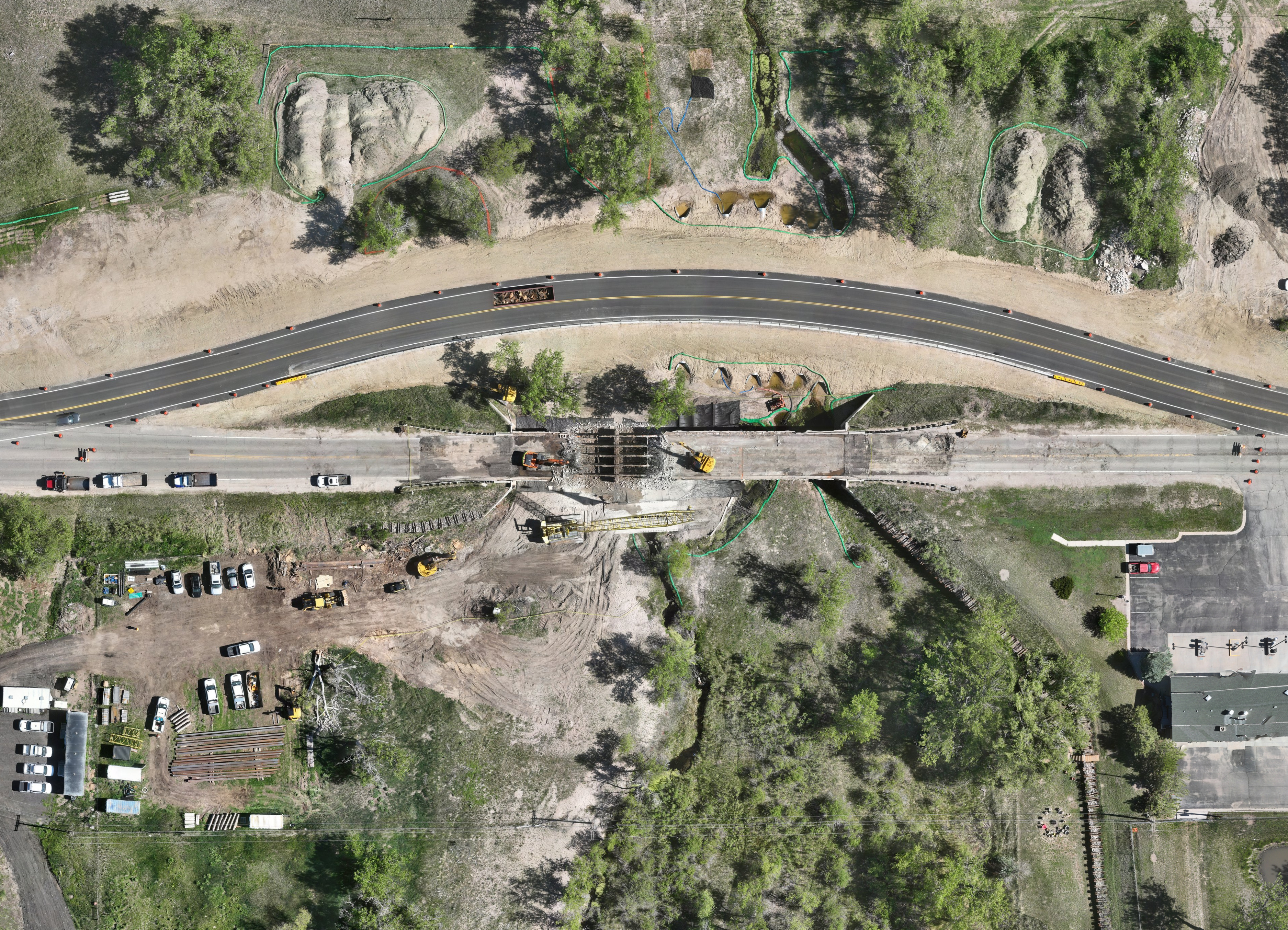 CO 86 Bridge Replacement in Kiowa Aerial image of the temporary shoofly during bridge demolition.jpg detail image