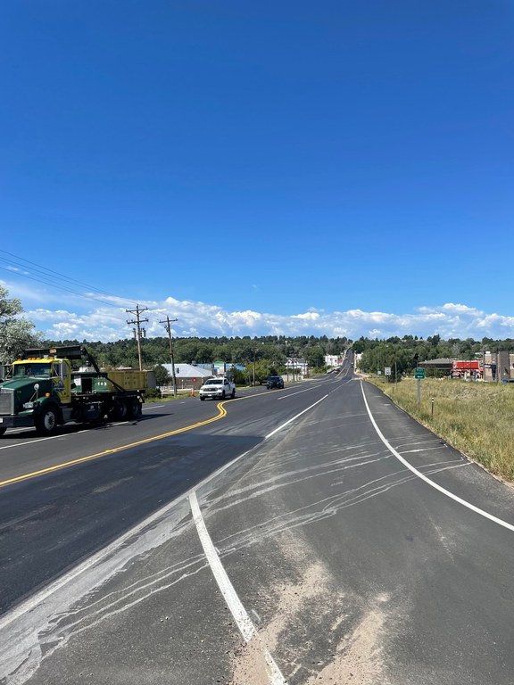 CO 86 Resurfacing in Elizabeth new asphalt looking west