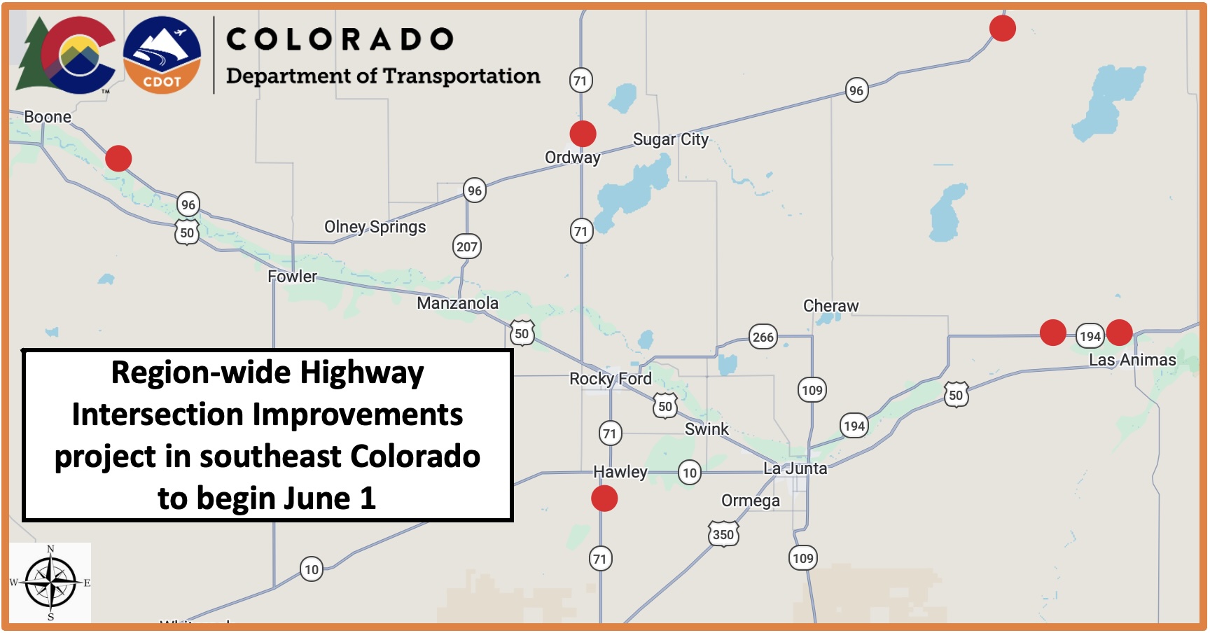 CO 96 and CO 71 Intersection Culvert Replacement in Ordway project map.jpg detail image