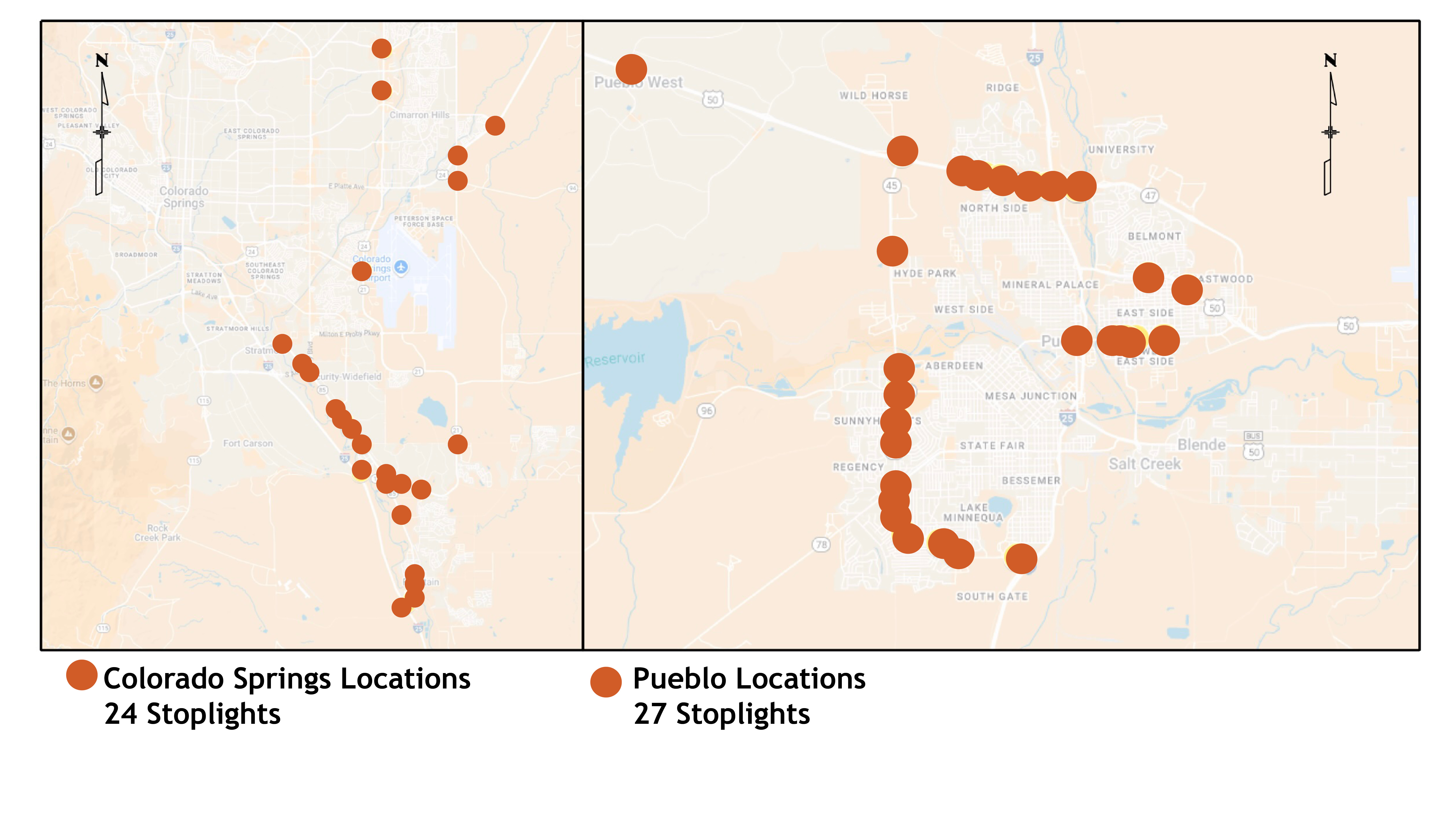 Colorado Springs to Pueblo stoplight map.jpg detail image