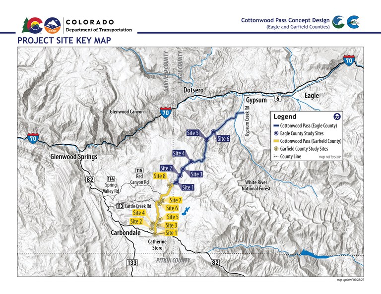 Cottonwood Pass Project Location Map