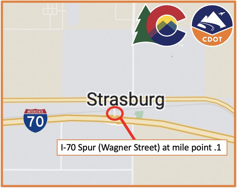 Map Depicting project location at Strasburg on I-70