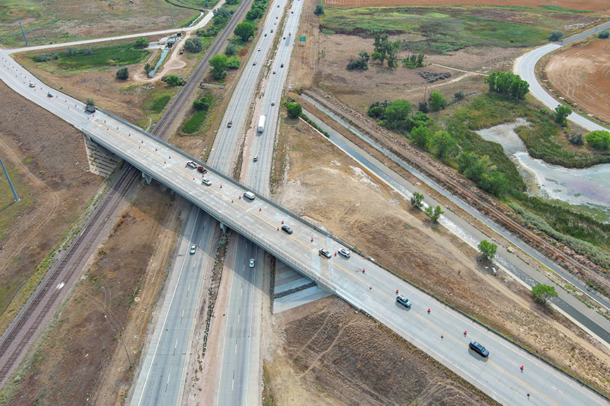 Bridge Repairs in Denver and Adams County aerial video of bridge repairs on Buckley Road over I-76.jpg detail image