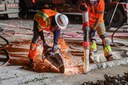 Bridge Repairs in Denver and Adams County - Cutting away old rebar in brige joint on I-225.jpg thumbnail image