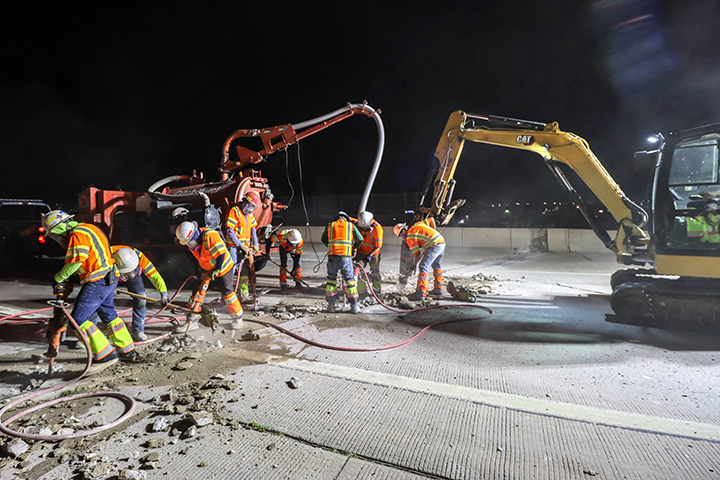 Bridge Repairs in Denver and Adams County - Native Sun replacing old concrete from damaged bridge joint on I-225.jpg detail image