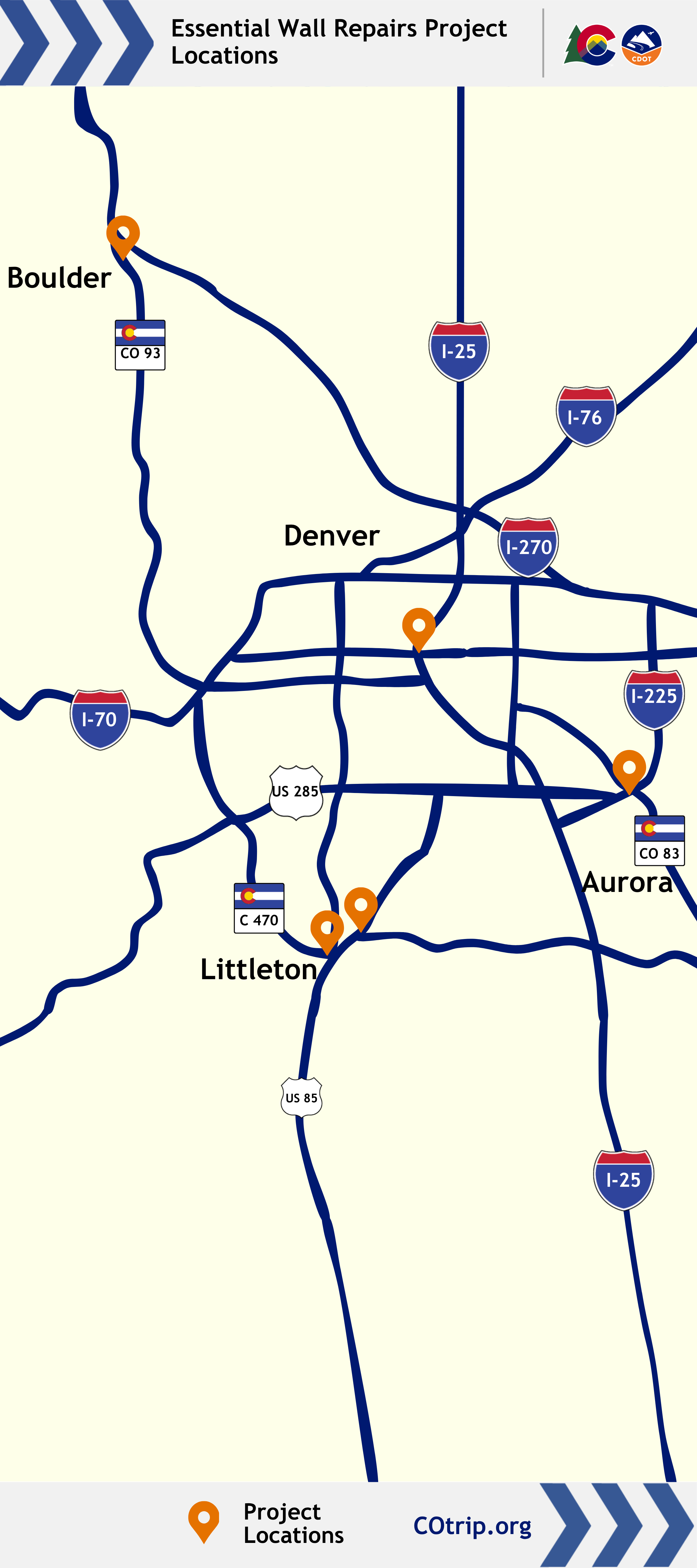 Denver Metro Essential Wall Repair project locations map.png detail image