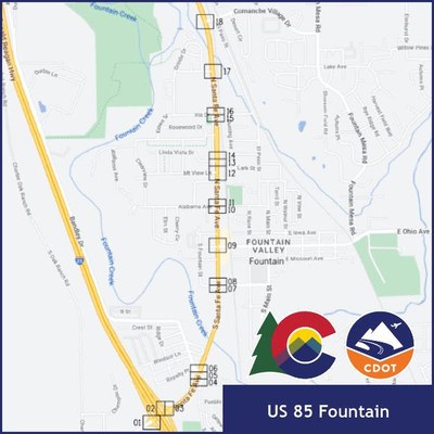 US 85 Fountain map
