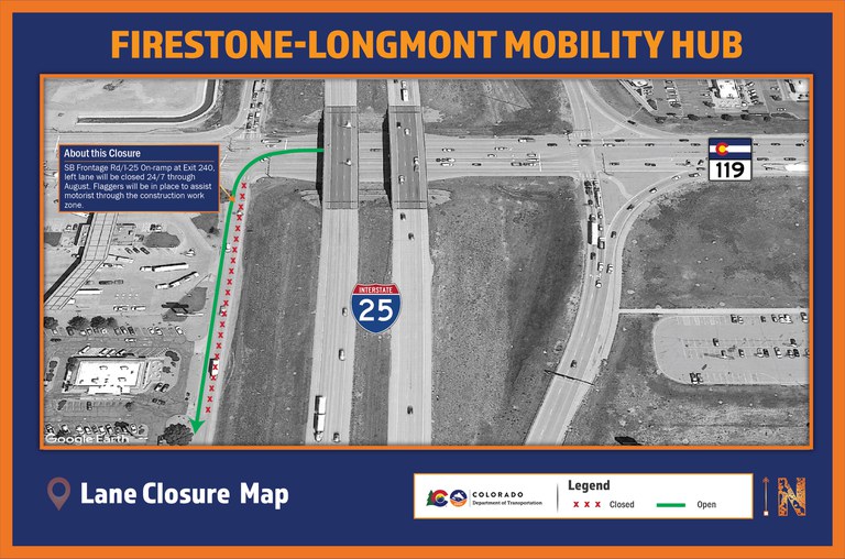 Southbound I-25 Frontage Road project map