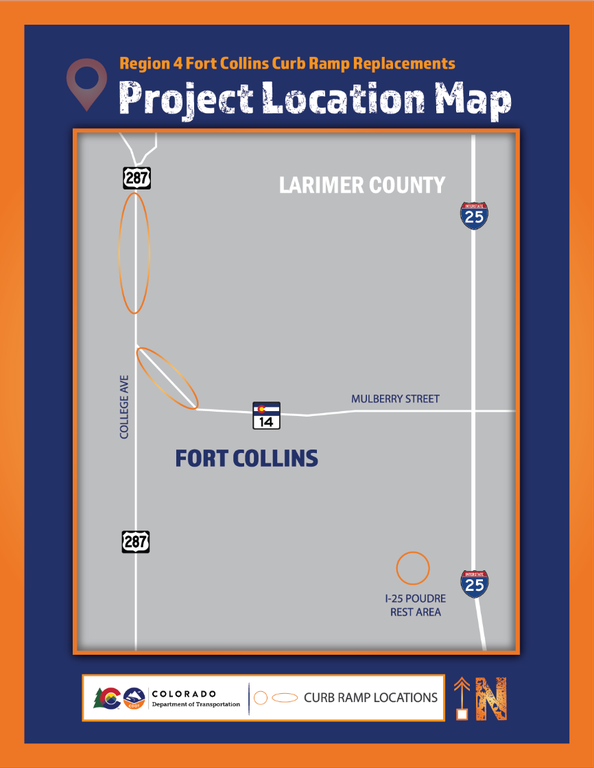 Fort Collins Curb Ramp Project Map