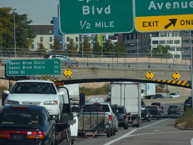 I-25 traffic at night