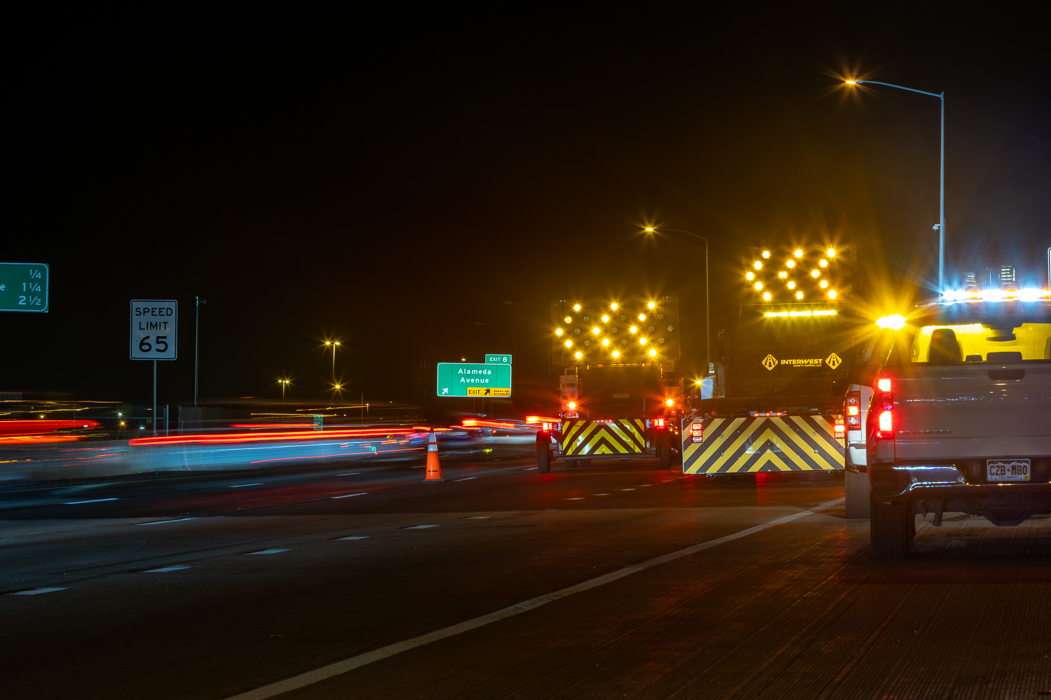 I-225 Bridge Rehabilitation Traffic control at nighttime - November 2025.jpg detail image