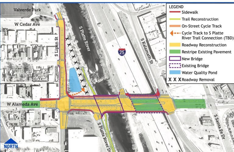 Location of I-25 & Alameda Bridge Replacement