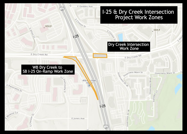 I-25 Dry Creek project map