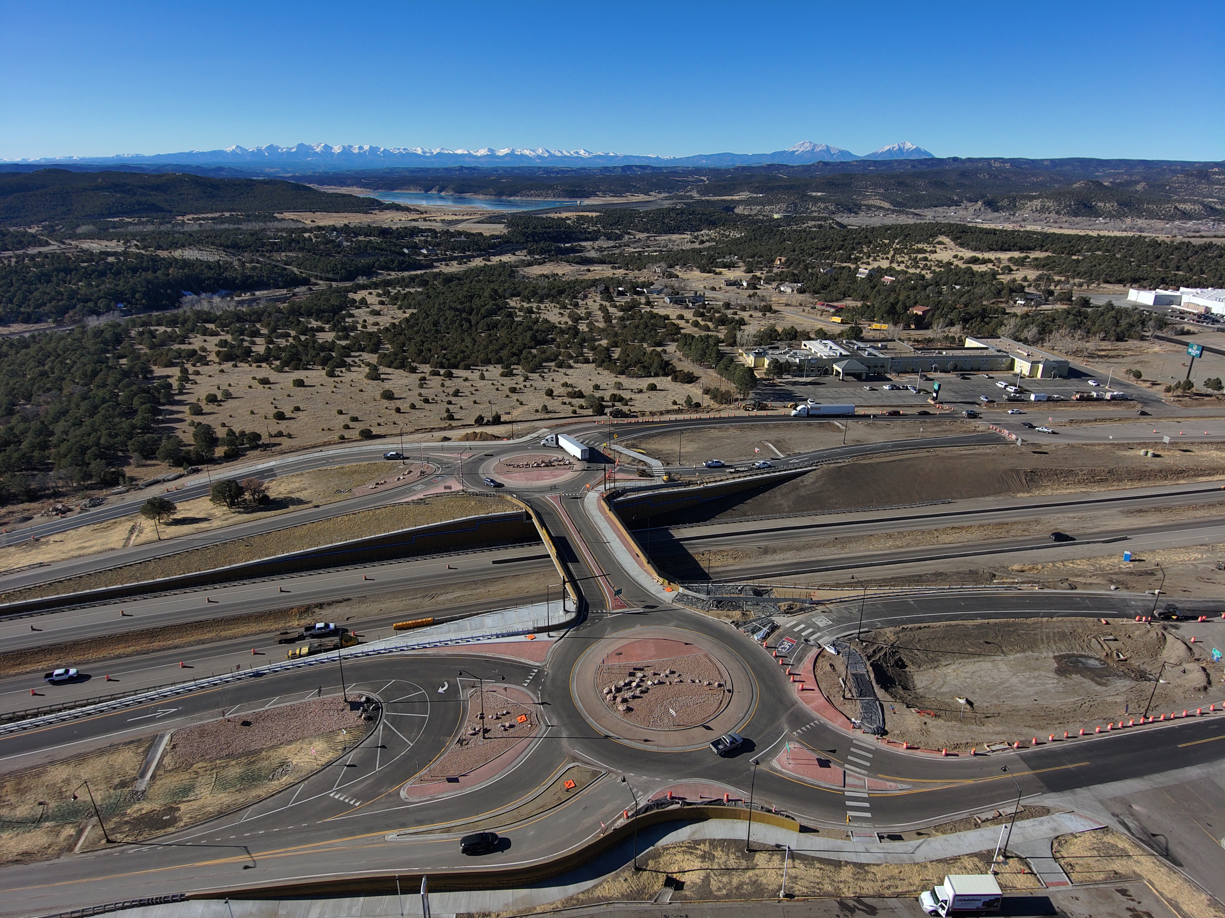 Drone view of newly constructed interchange at Exit 11. Photo by Phillip Hull