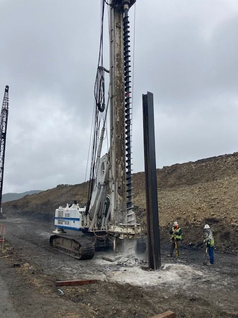 Pre drilling underway for H-pile west side of Exit 11.jpg detail image