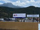 Ribbon Cutting banners with Fishers Peak in the background.jpg thumbnail image