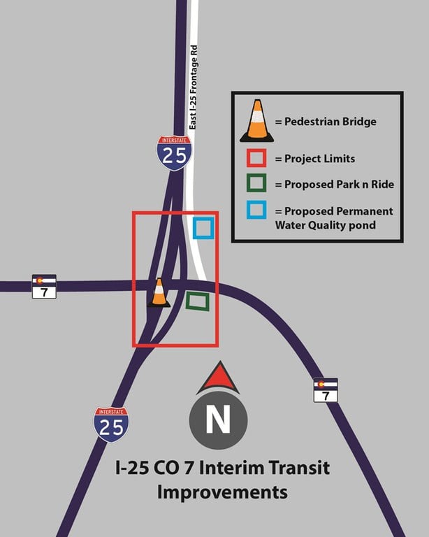 Project map of I-25 & CO 7 Interim Transit Improvements Project map of I-25 & CO 7 Interim Transit Improvements