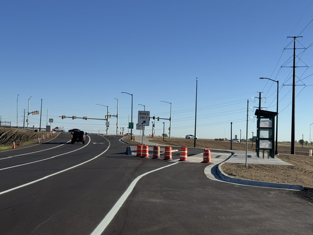 I-25 & CO 7 Interim Mobility Hub - northeast view new northbound I-25 off ramp Bustang slip ramp and shelter.jpeg detail image