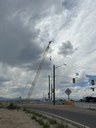 I-25 & CO 7 Interim Mobility Hub - Pile driving on southbound on ramp thumbnail image
