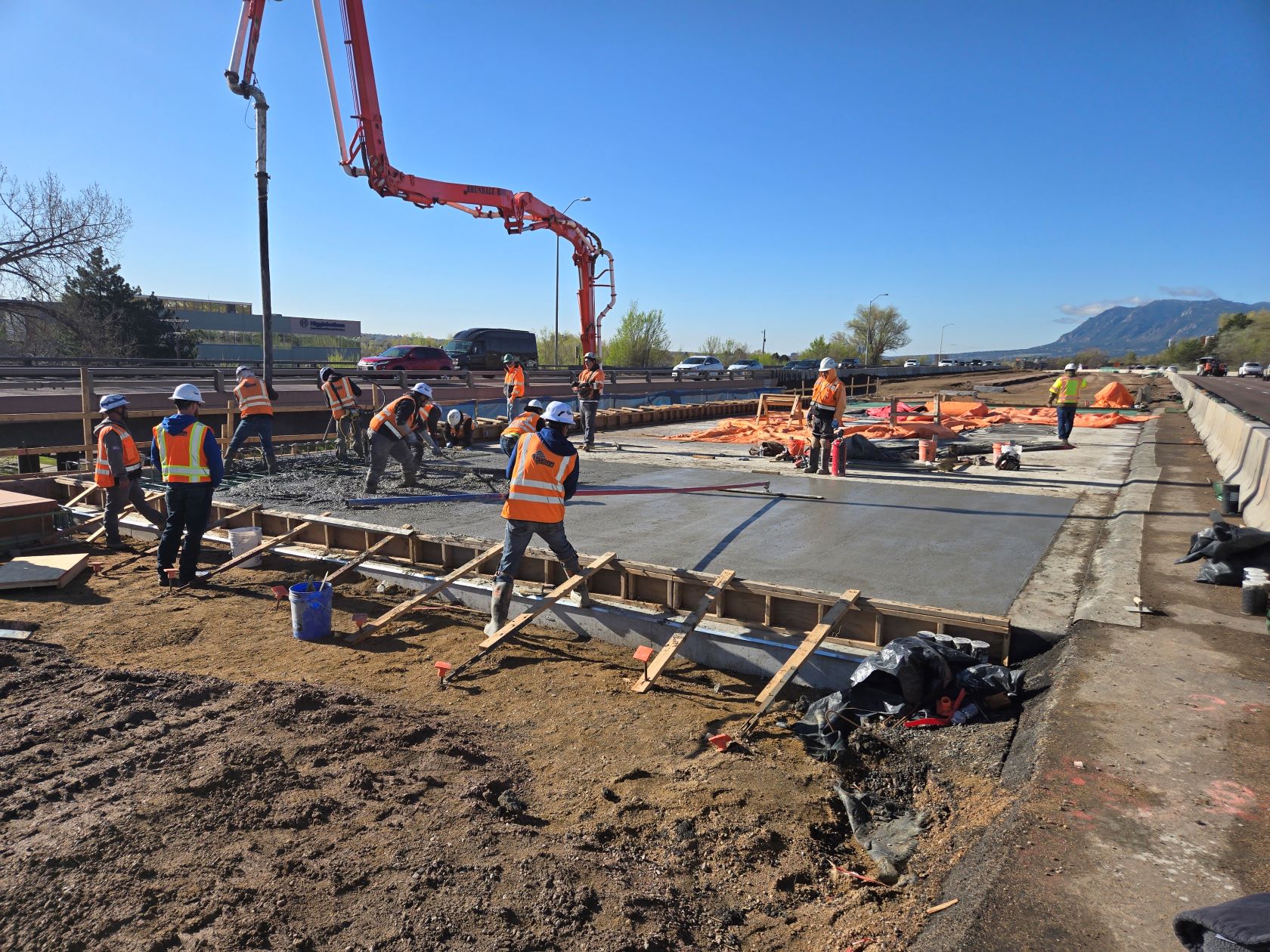 I-25 Acceleration Deceleration Lanes Fillmore Street to Garden of the Gods Road Ellston Street Bridge Concrete Pour.jpg detail image