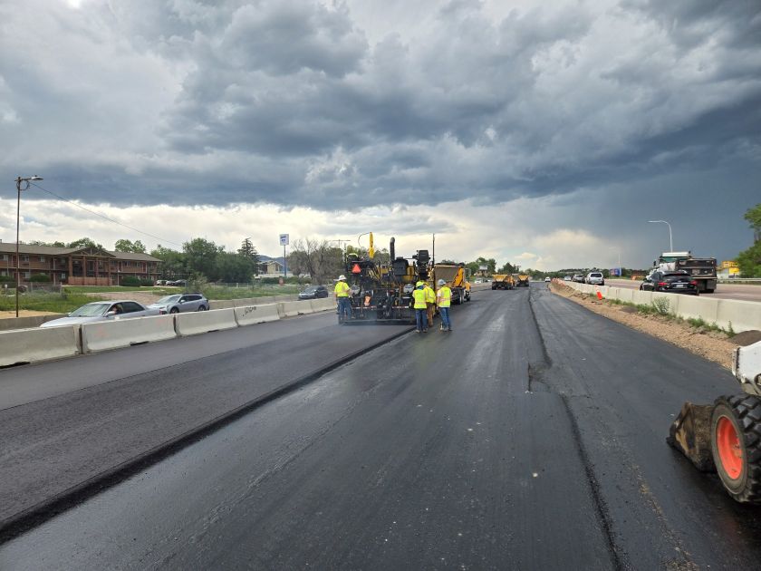 I-25 Acceleration Deceleration Lanes Fillmore Street to Garden of the Gods Road Northbound View I-25 Roadway Paving.jpg detail image