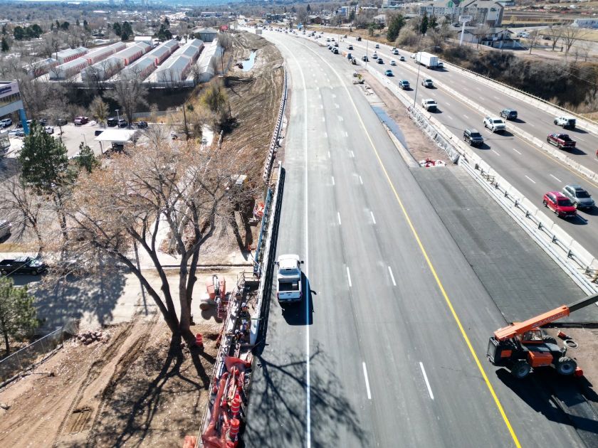 I-25 Acceleration/Deceleration Lanes Fillmore Street to Garden of the Gods Road Northbound I-25 - New Lanes over Ellston St.jpg detail image