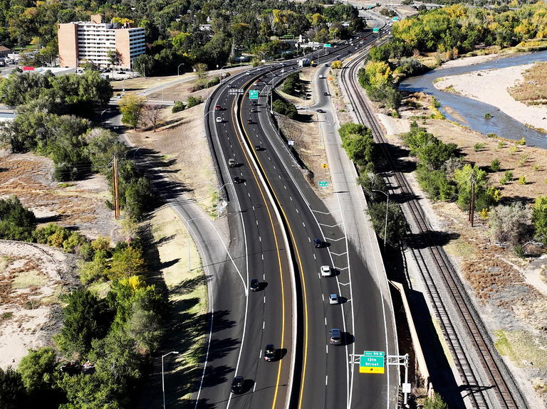 New road surface on Interstate 25 through the City of Pueblo at 13th Street. New road surface on Interstate 25 through the City of Pueblo at 13th Street.