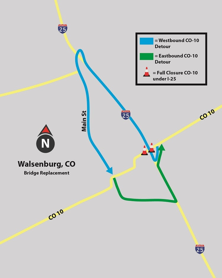 Detour map of route during closure of CO 10 during bridge girder placement and deck work.jpg detail image