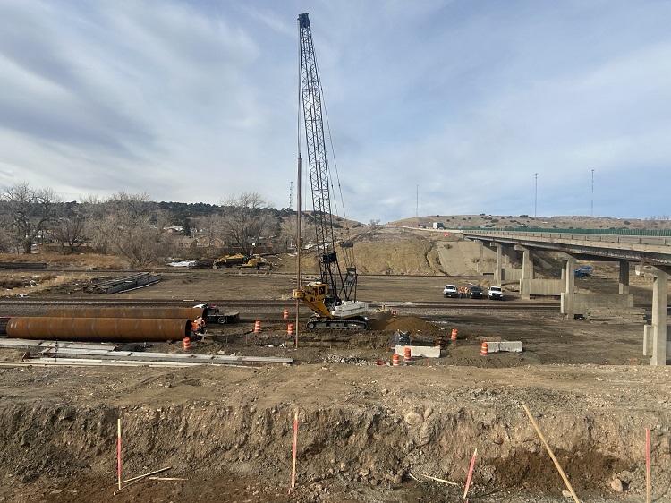 Caisson drilling new southound I-25 bridge Siete.jpg detail image