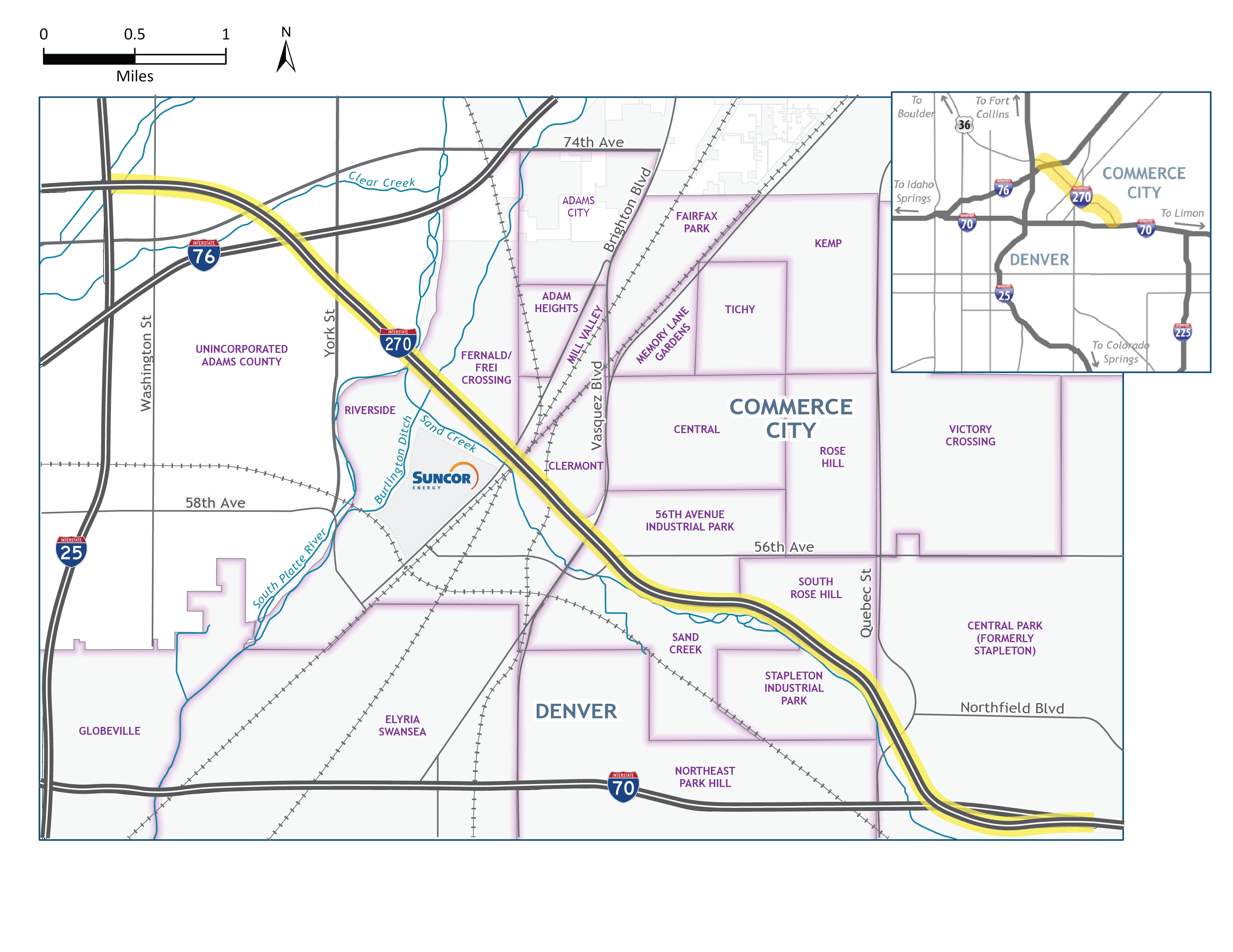 I-270 Corridor Improvements Study I-270 Neighborhoods Base Map 05032023.png detail image