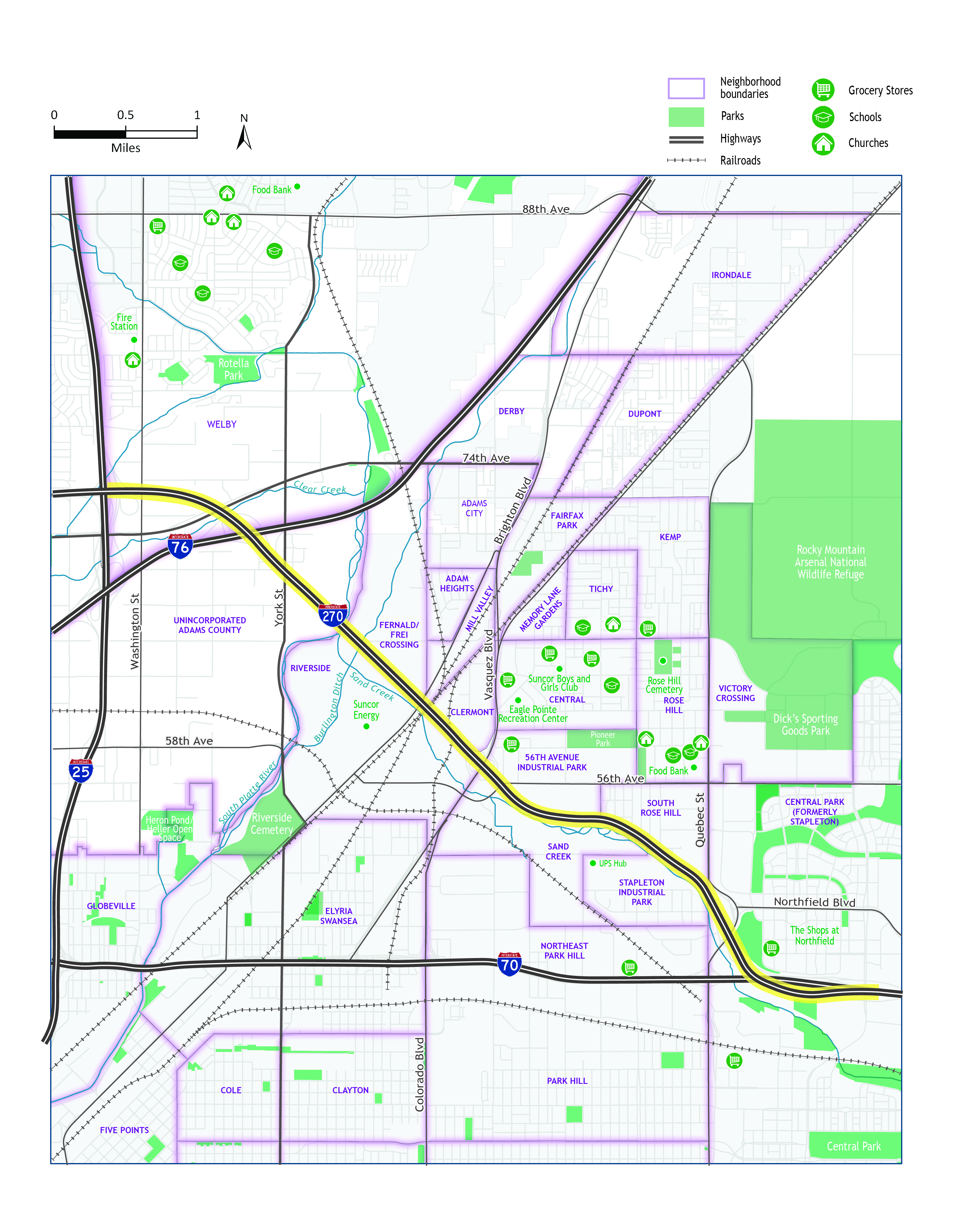I-270 Corridor Improvements Study I-270 Neighborhoods Base Map Expanded 08182023.jpg detail image