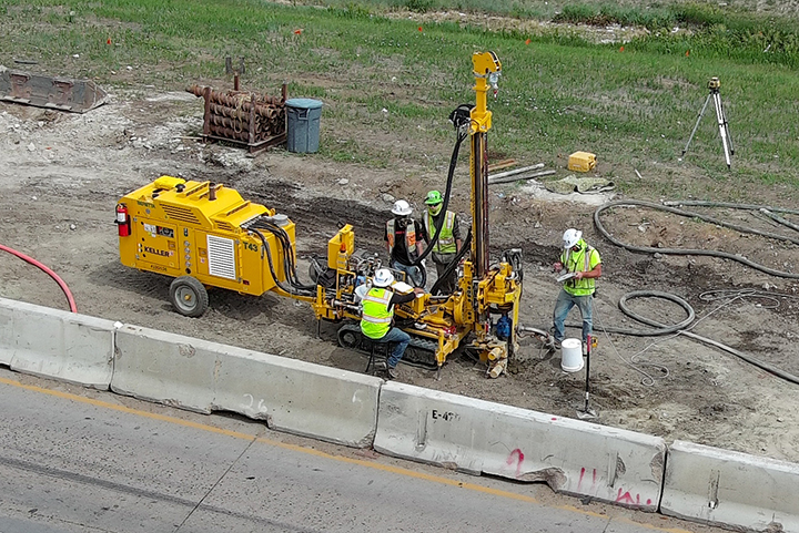 I-270 & US 36 Bridge Preventative Maintenance Crews injecting grout columns along the roadway for ground improvement and stabilization.jpg detail image