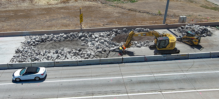 I-270 & US 36 Bridge Preventative Maintenance Demolition and removal bridge deck concrete aerial view - April 2026.jpg detail image