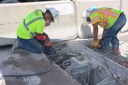I-270 & US 36 Bridge Preventative Maintenance two men jackhammering out old concrete from bridge expansion joints.jpg thumbnail image