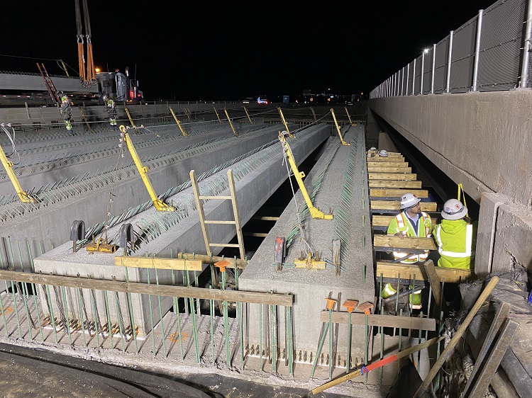 Crews preparing for girder set on WB bridge.jpg detail image