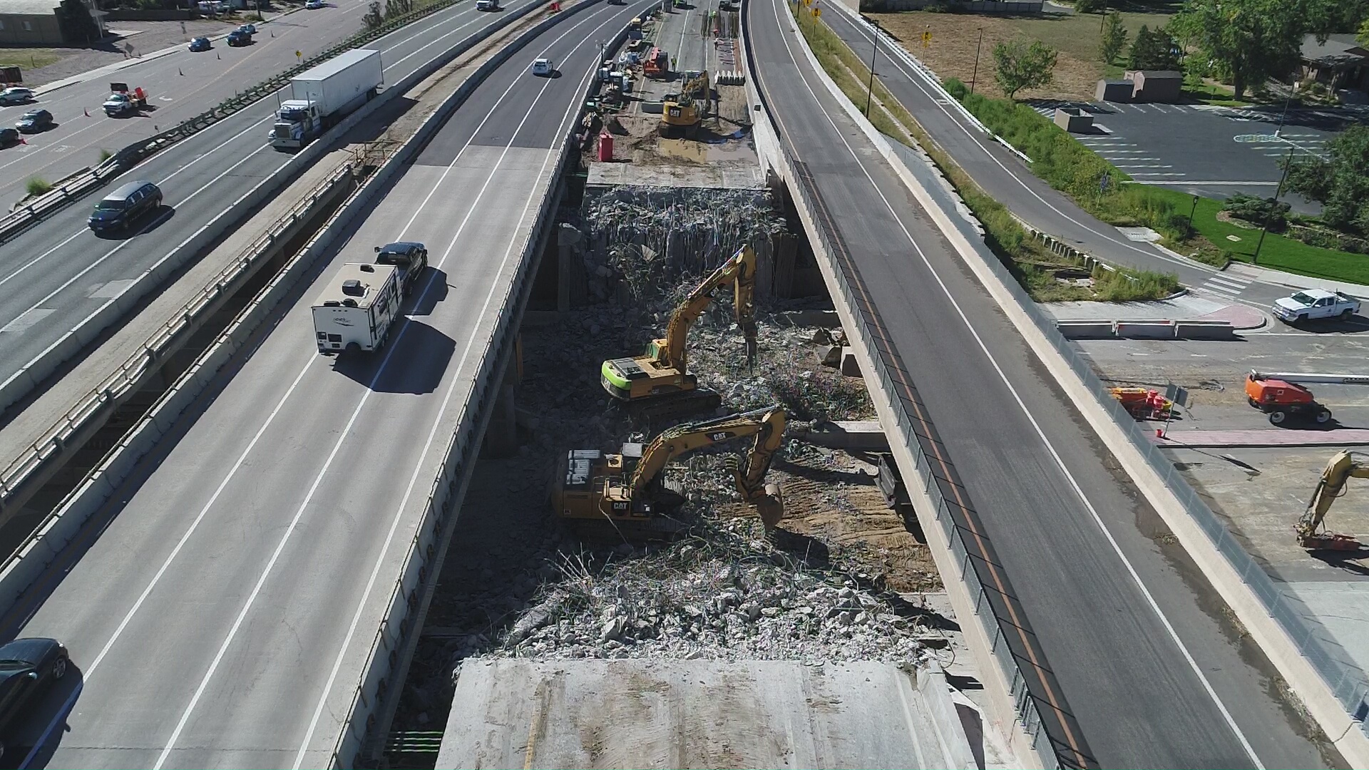 Removal of old westbound I-70 bridge over 32nd underway. Photo CDOT.JPG detail image
