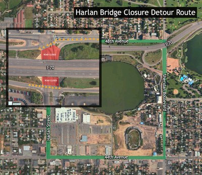 Harlan Closure Detour Map