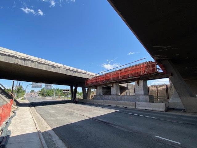 Wide southeast view pier cap constructon I-70 over Ward Road Photo Estate Media.jpg detail image