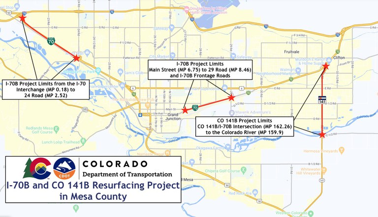 I-70B/CO 141B project map